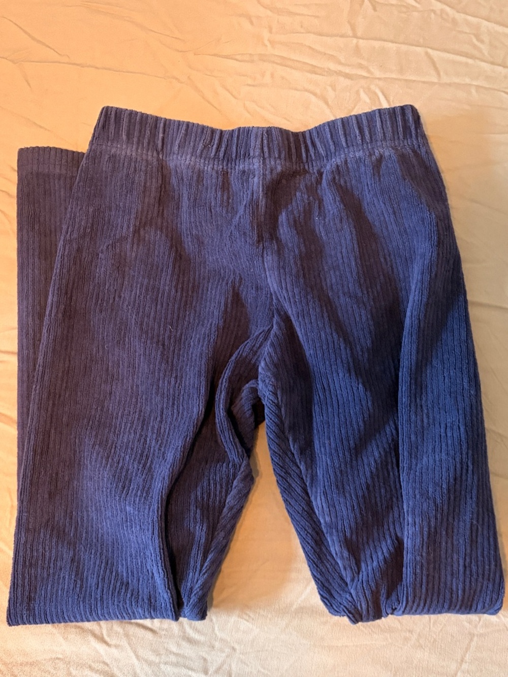 Hanna Andersson ribbed Velour leggings navy sz. 130 aka 8